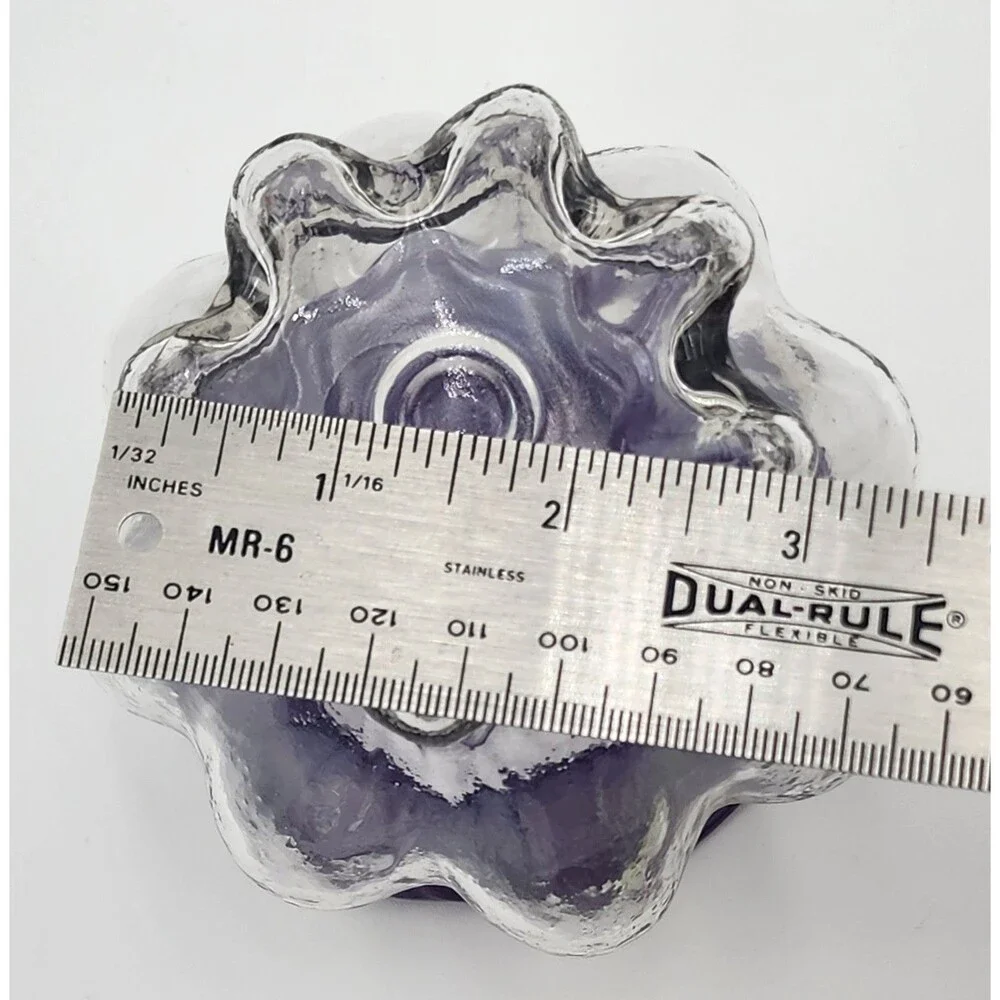 Vintage Melon Shaped Vase- Amethyst to Clear Glass 4”